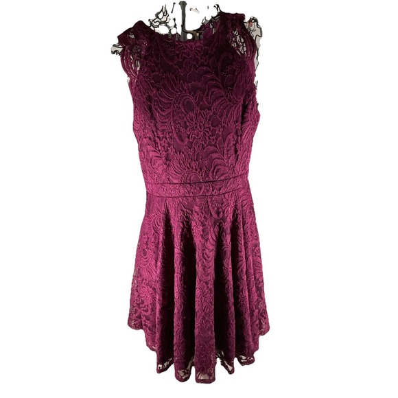 City Studio Dresses & Skirts - City Triangles Lace‎ Fit and Flare Dress Size 13 Purple L74